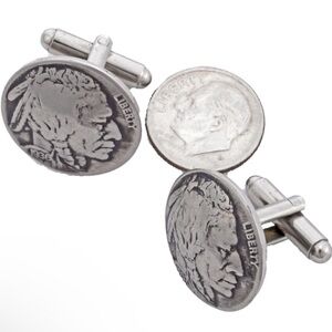 Authentic Indian Head / Buffalo Nickels Cuff Links
